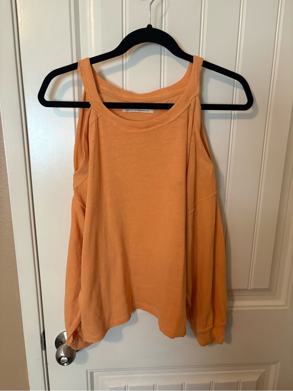 Free People Women’s Orange Cold-Shoulder Tank Top